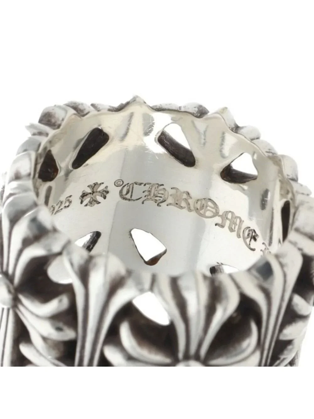 Chrome Hearts Cemetery Cross Silver Ring